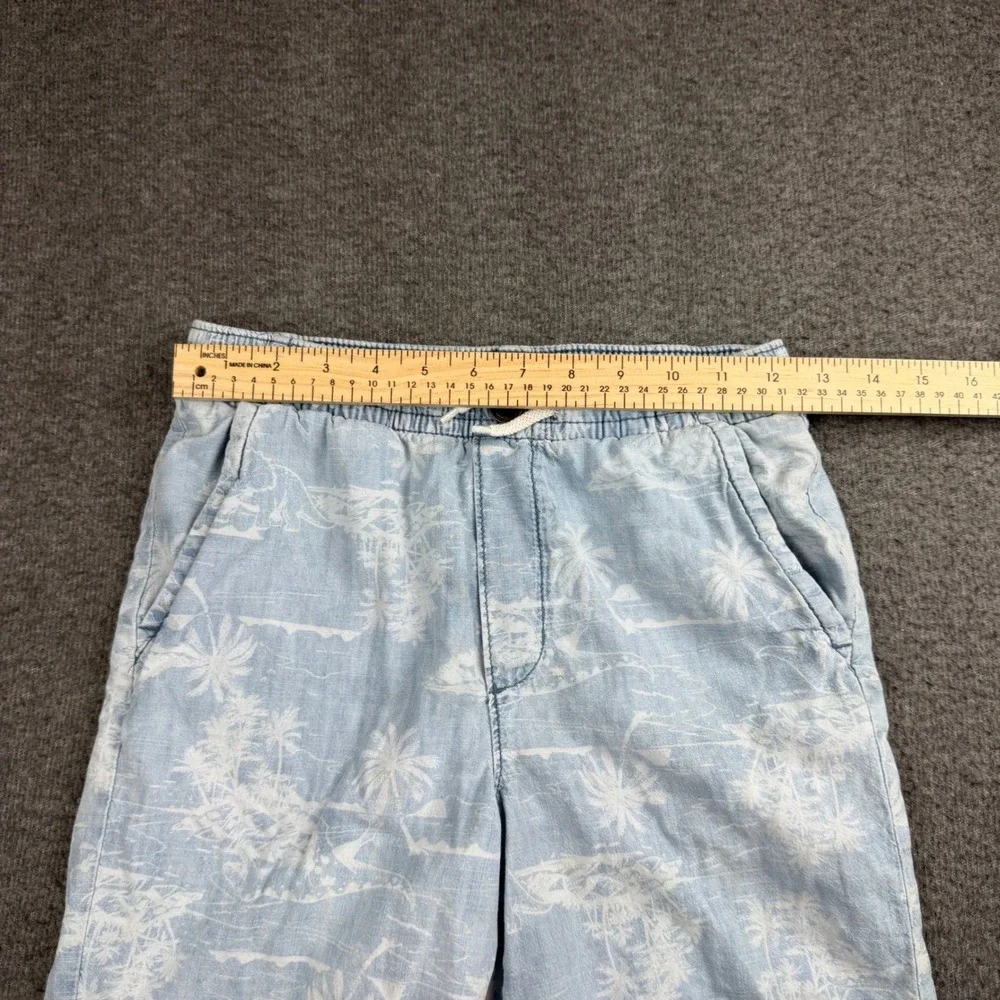 OshKosh‎ B'gosh Shorts Boys 10 Blue Tropical Palm Tree Dinosaur Print Cotton